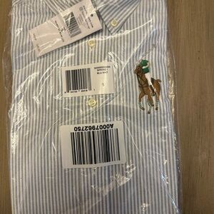 Polo by Ralph Lauren Blue and White Striped Button Down Shirt
